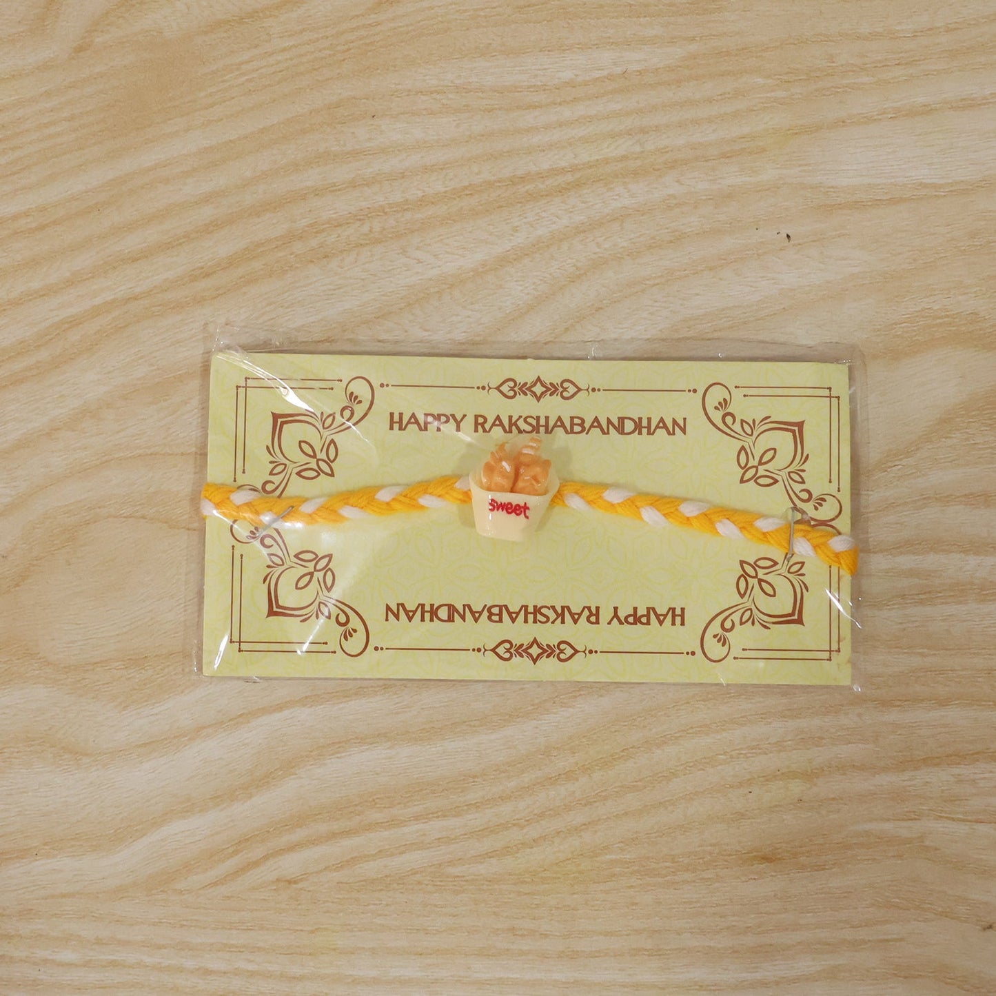 Sweet Fries Cup Fancy Dori Rakhi tied and ready to wear