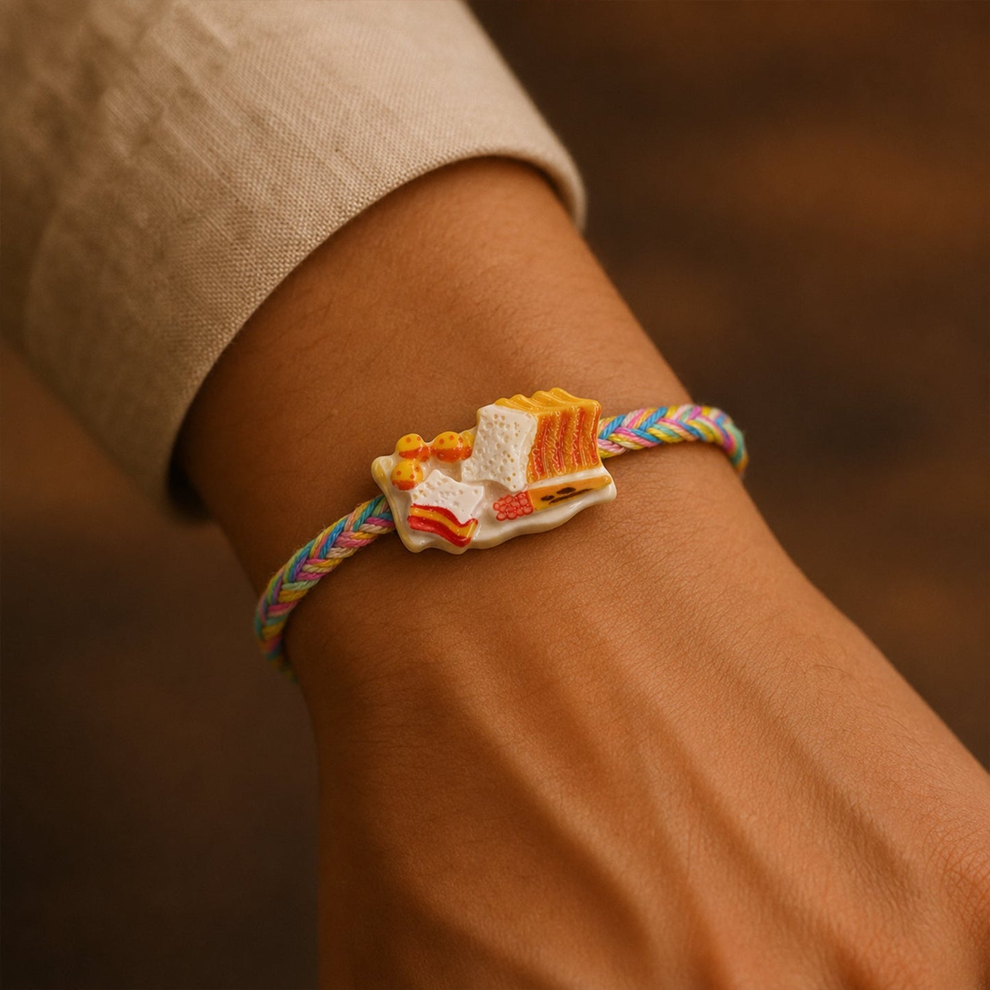 Elegant Snack Platter Charm Rakhi close-up