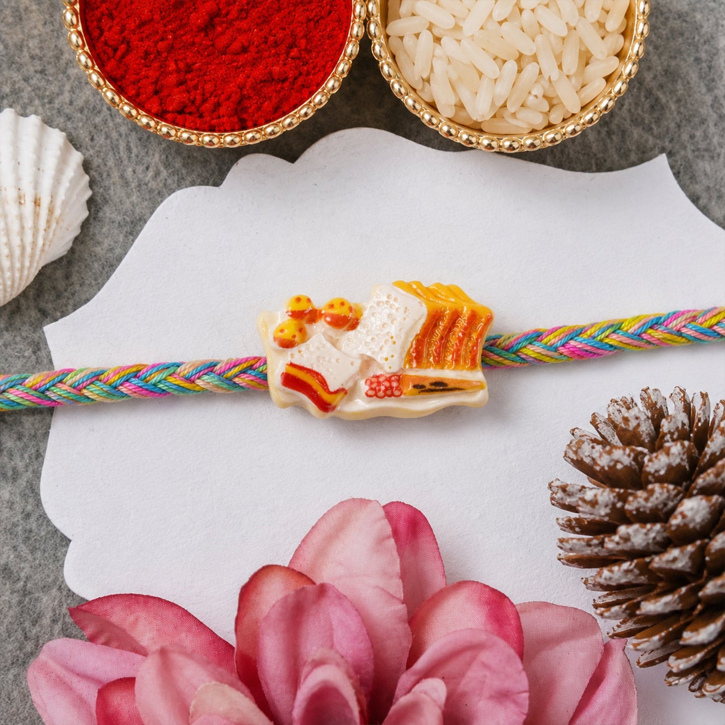 Festive rakhi with neat finishing