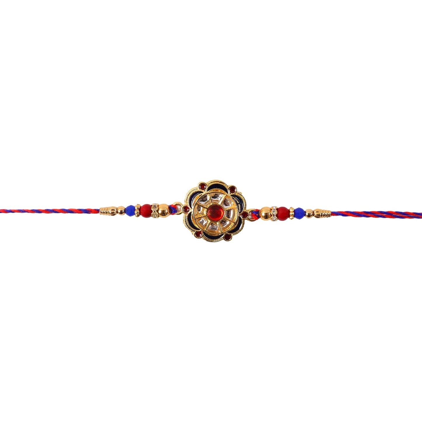 Rakhi with floral round charm and bead details