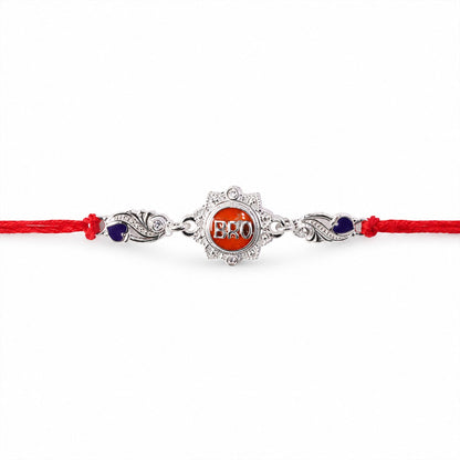 BRO Charm With Red Thread Rakhi for Brother (1 Pc)