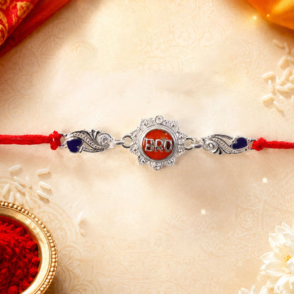 BRO Charm With Red Thread Rakhi for Brother (1 Pc)