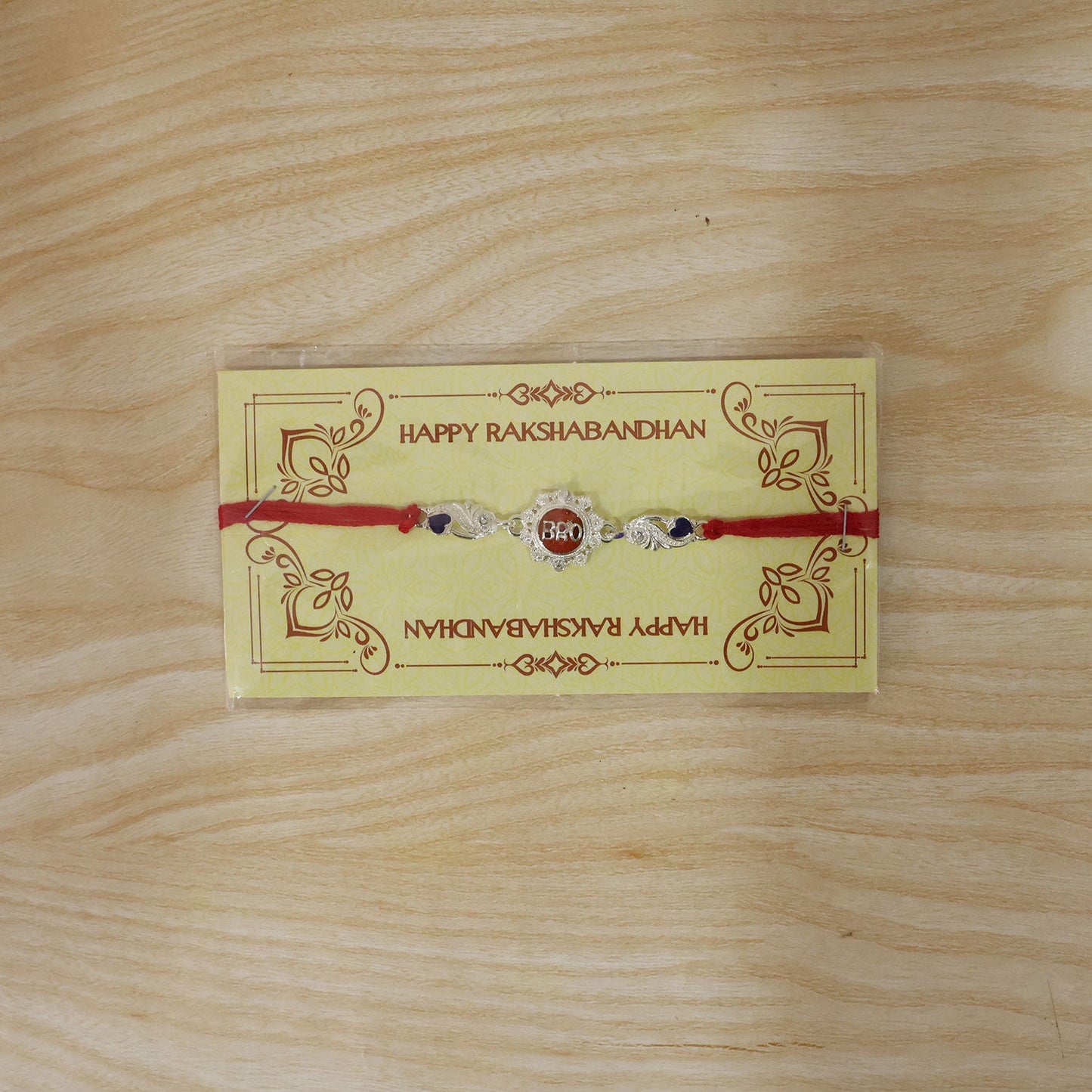 BRO Charm With Red Thread Rakhi for Brother (1 Pc)