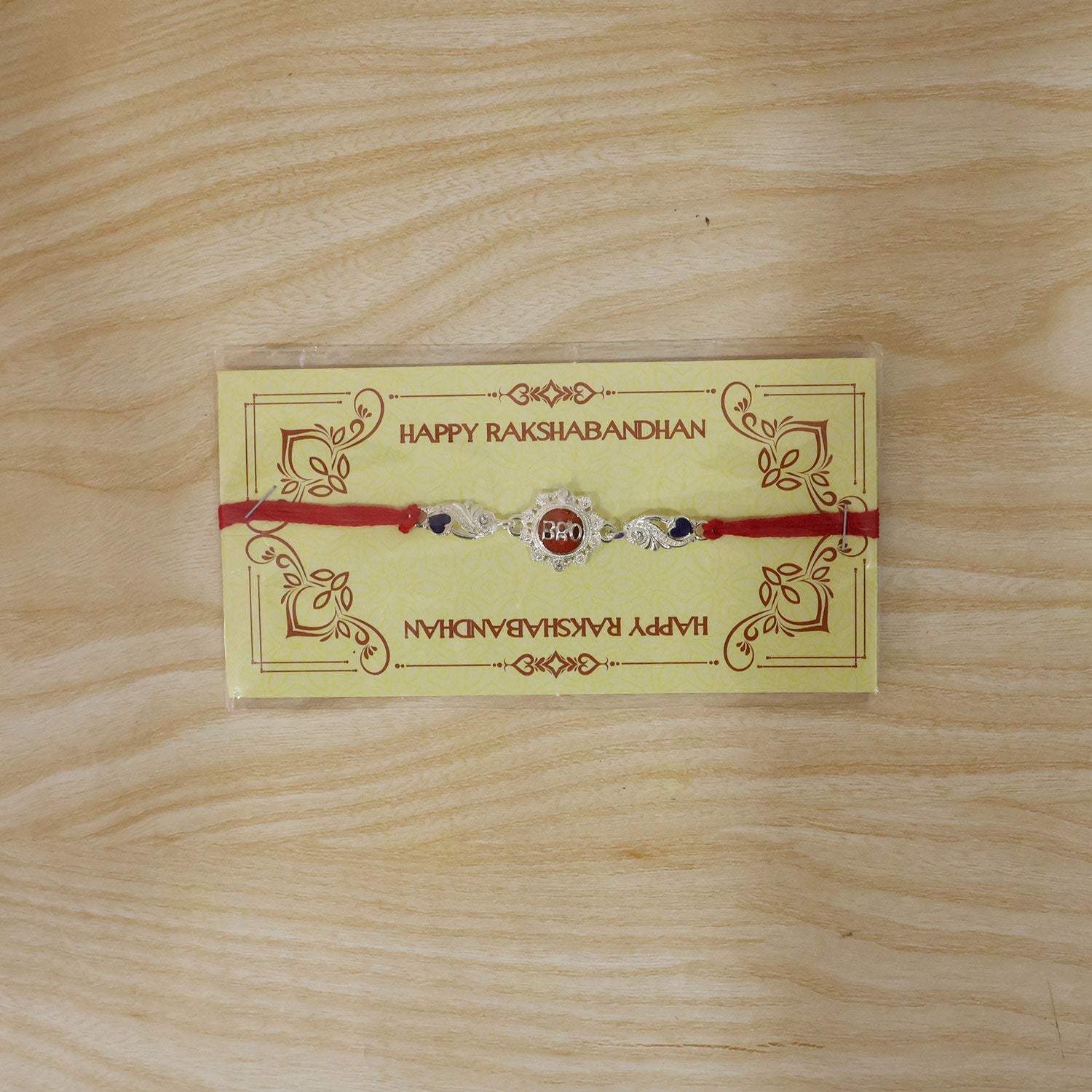 BRO Charm With Red Thread Rakhi for Brother (1 Pc)