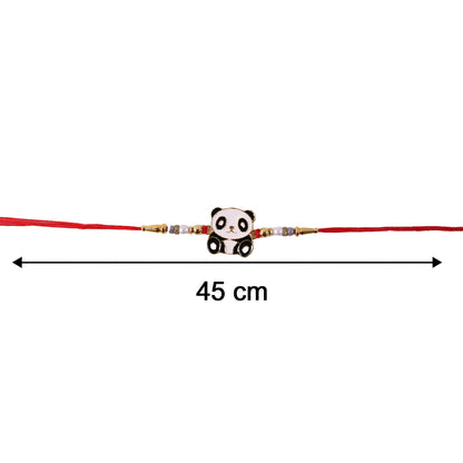 Cute Panda Charm With Pearl Beads Kids Rakhi for Brother (1 Pc)
