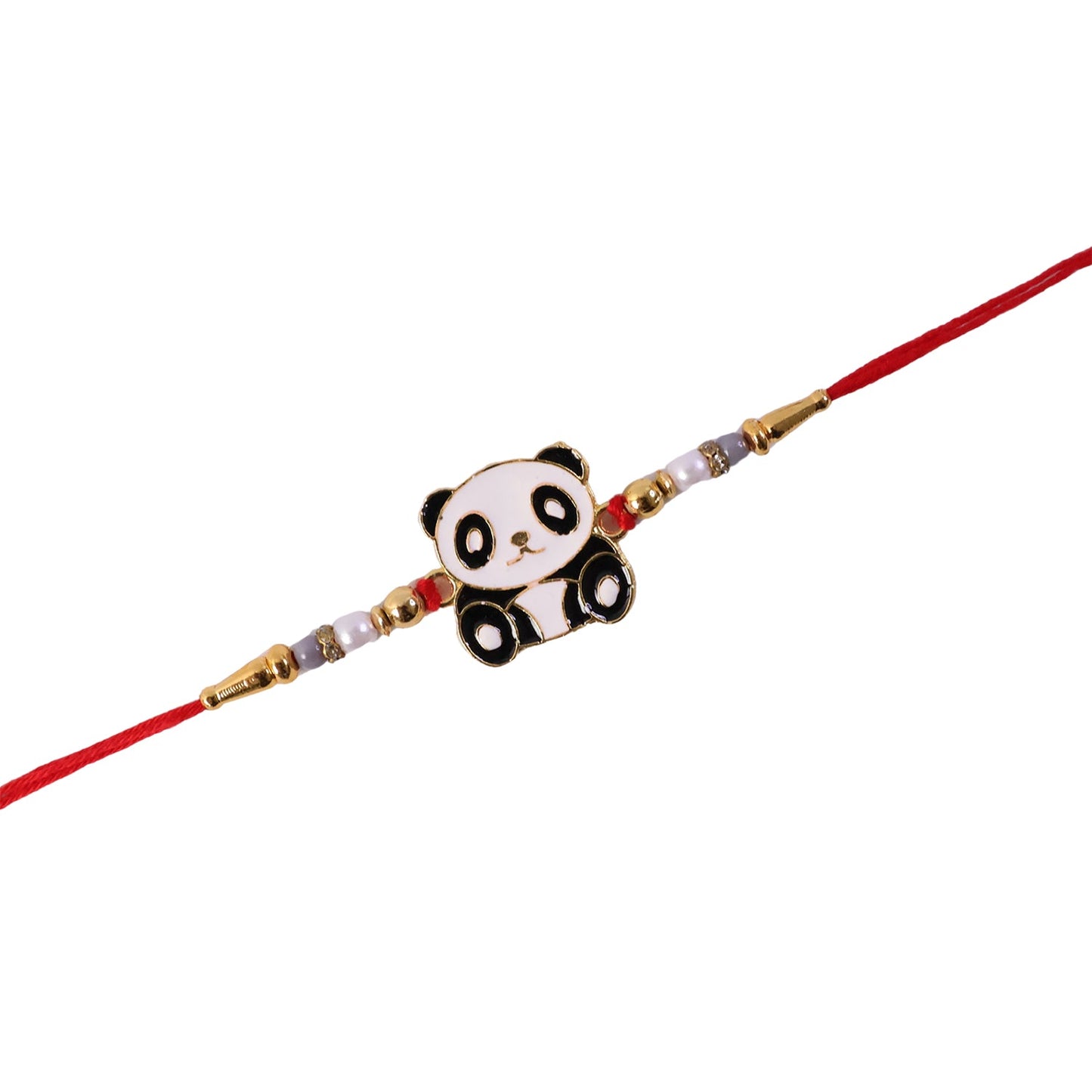 Cute Panda Charm With Pearl Beads Kids Rakhi for Brother (1 Pc)