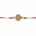 Rakhi – Elegant Golden Meena Charm for Raksha Bandhan