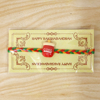 Cute Coke Bottle Charm Braided Thread Kids Rakhi for Brother (1 Pc)