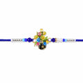 Rakhi – Elegant Om Flower Bouquet Meena Charm with Beads for Raksha Bandhan