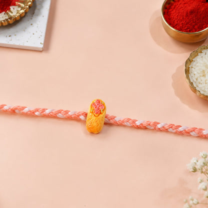 Cute Cake Charm Braided Thread Kids Rakhi for Brother (1 Pc)