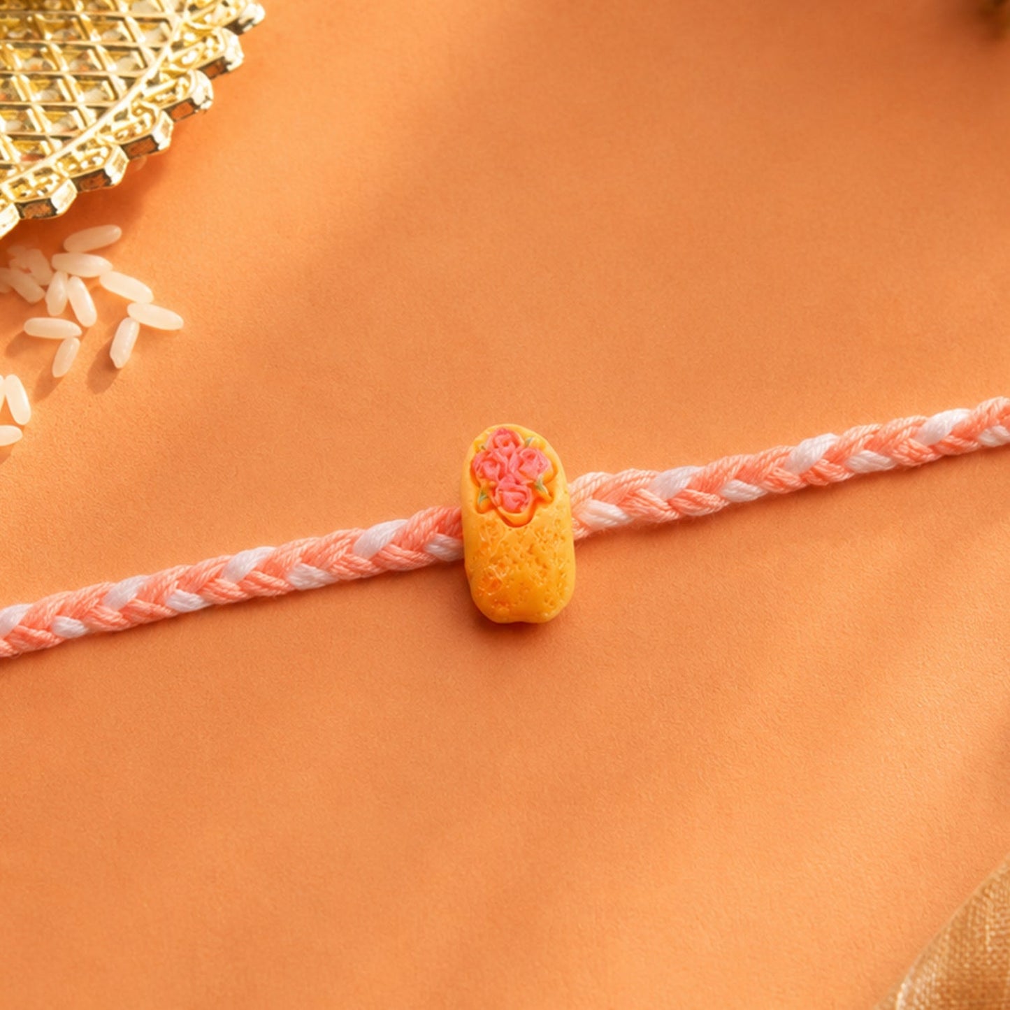 Cute Cake Charm Braided Thread Kids Rakhi for Brother (1 Pc)