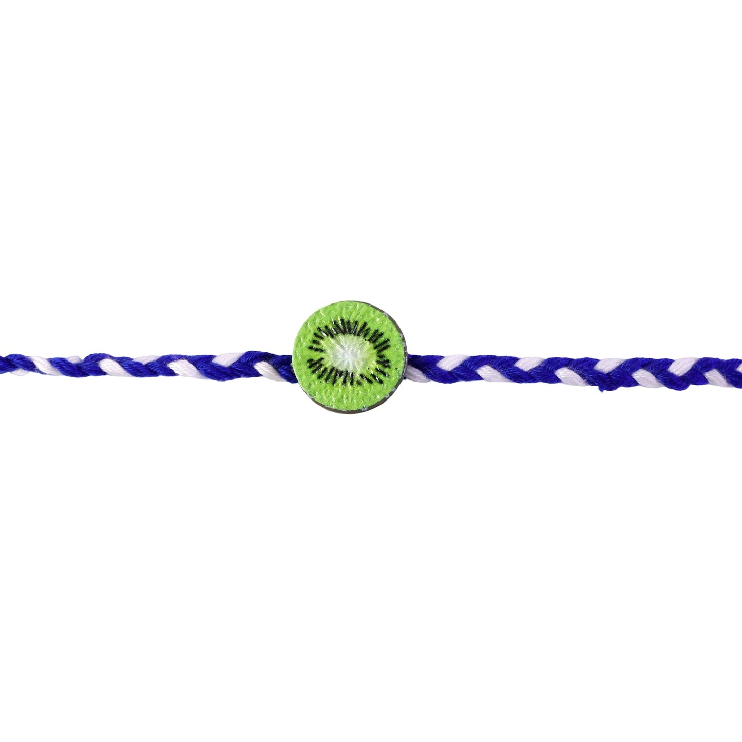 Cute Kiwi Fruit Charm Braided Thread Kids Rakhi for Brother (1 Pc)