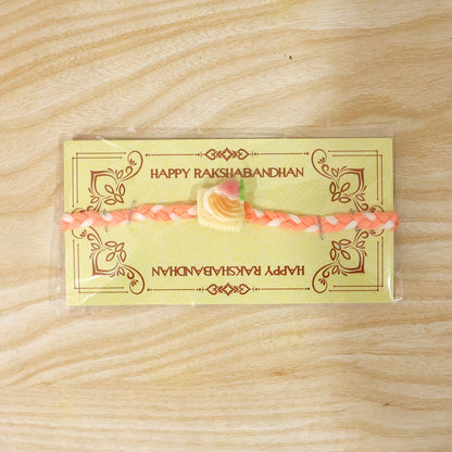 Cute Strawberry Biscuit Charm Braided Thread Kids Rakhi for Brother (1 Pc)