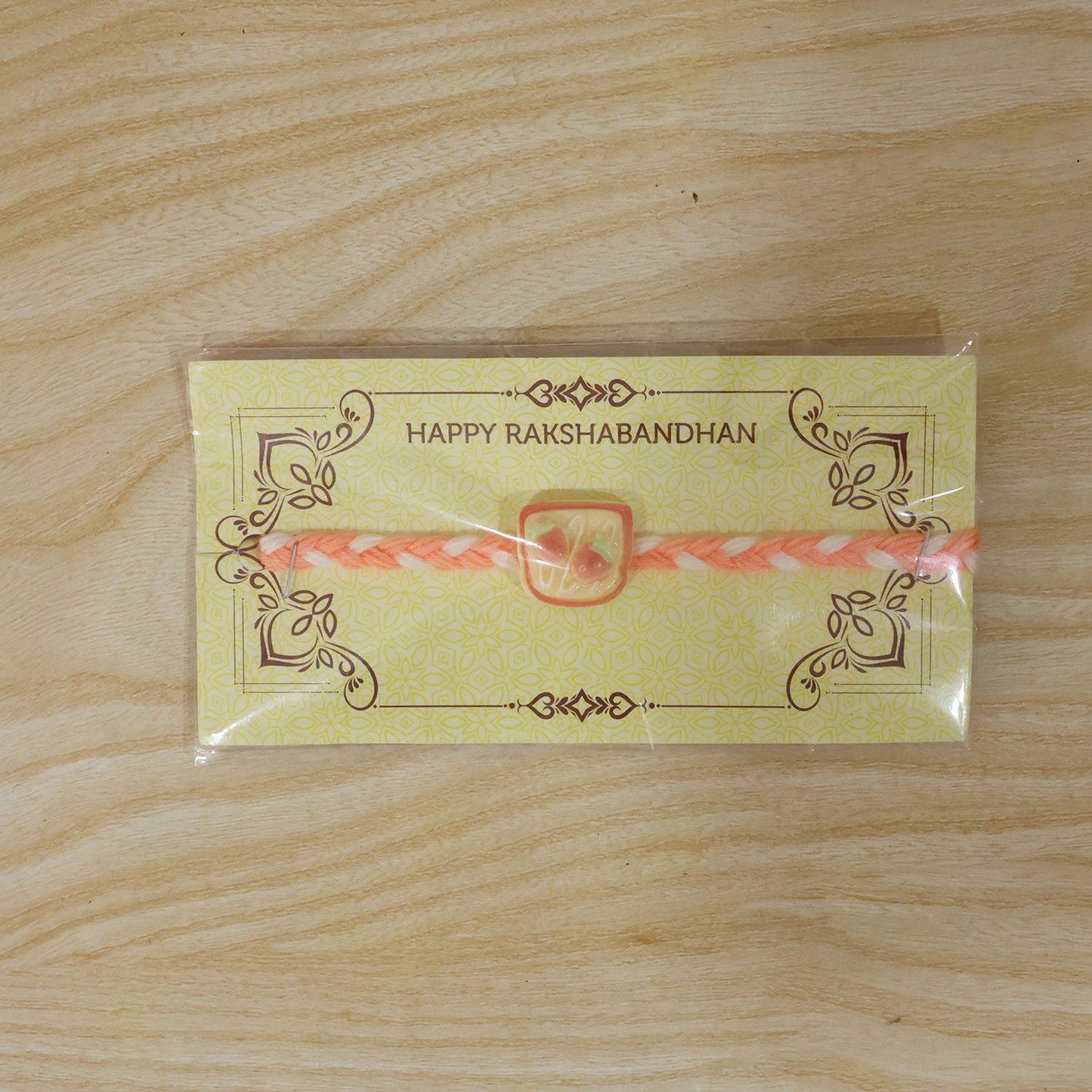 Cute Strawberry Toast Charm Braided Thread Kids Rakhi for Brother (1 Pc)