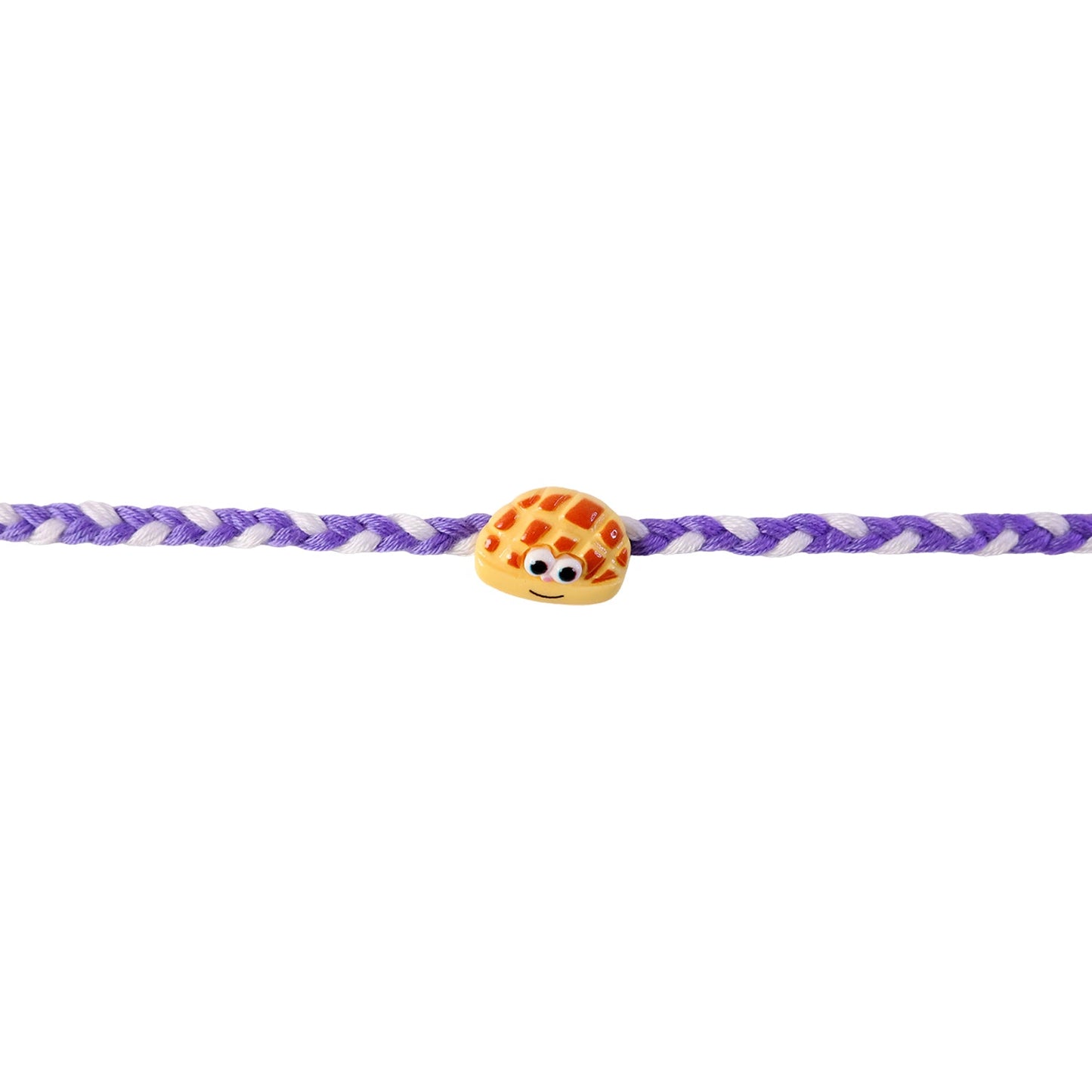 Smiley Waffle Charm Rakhi styled display