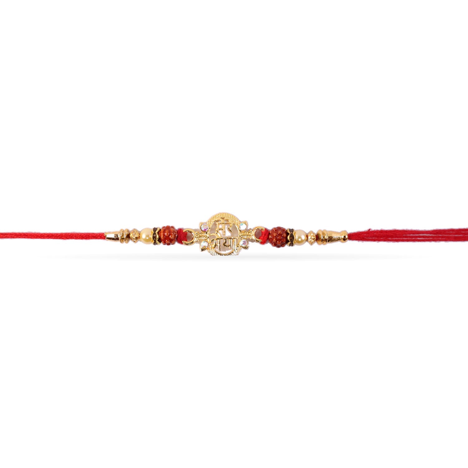 Detailed view of rakhi beads and thread
