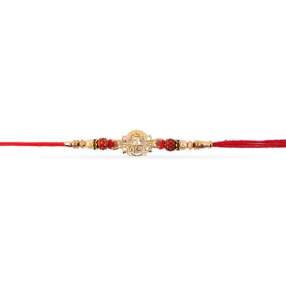 Detailed view of rakhi beads and thread