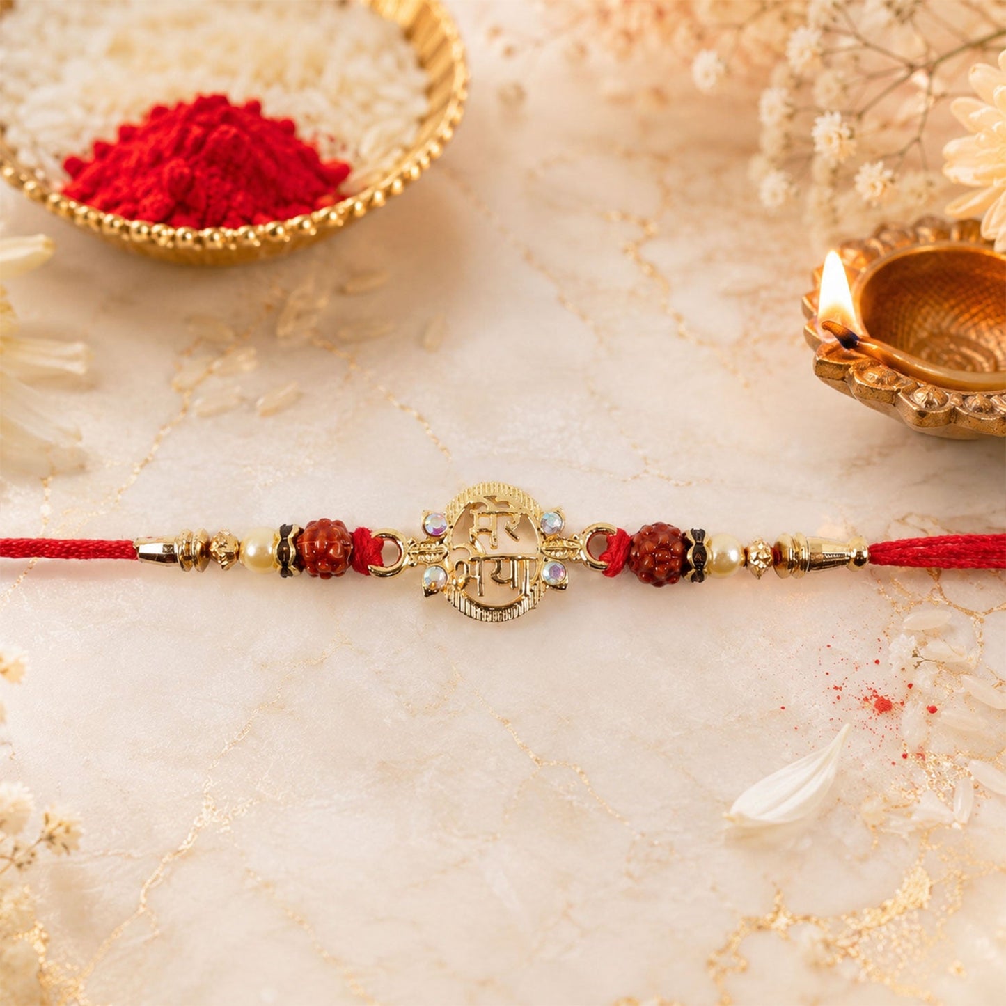 Rakhi presented with traditional elements