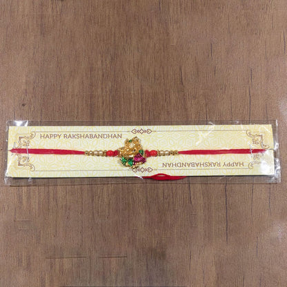 Radha Krishna Meena Beads rakhi with intricate charm design