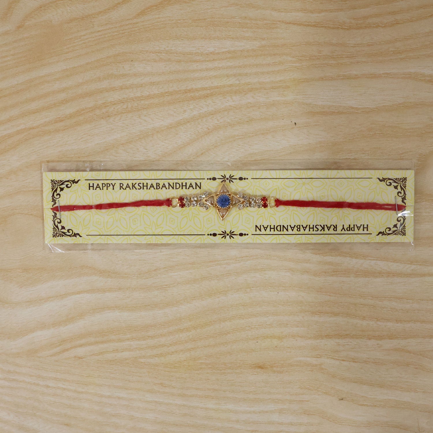 Crystal Star Stone Rakhi full view on white background