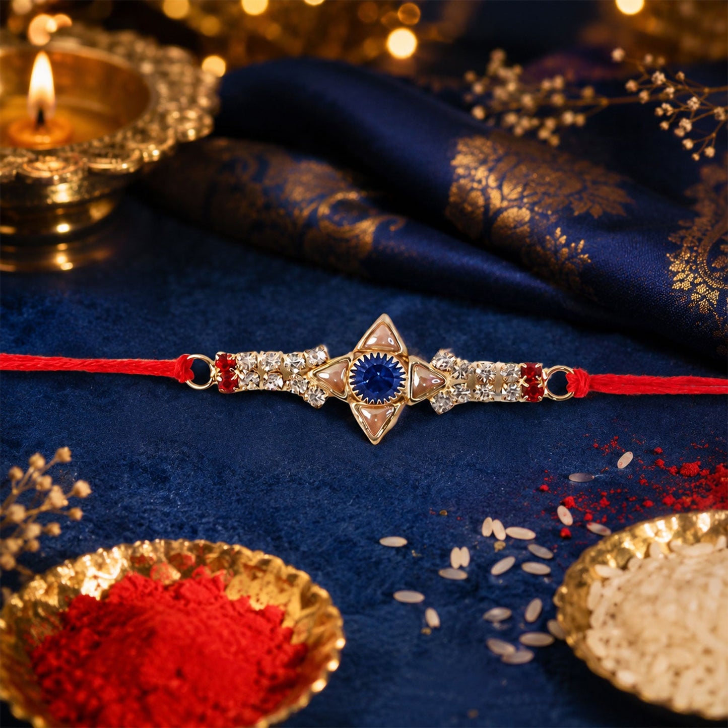 Crystal Star Stone Rakhi side angle