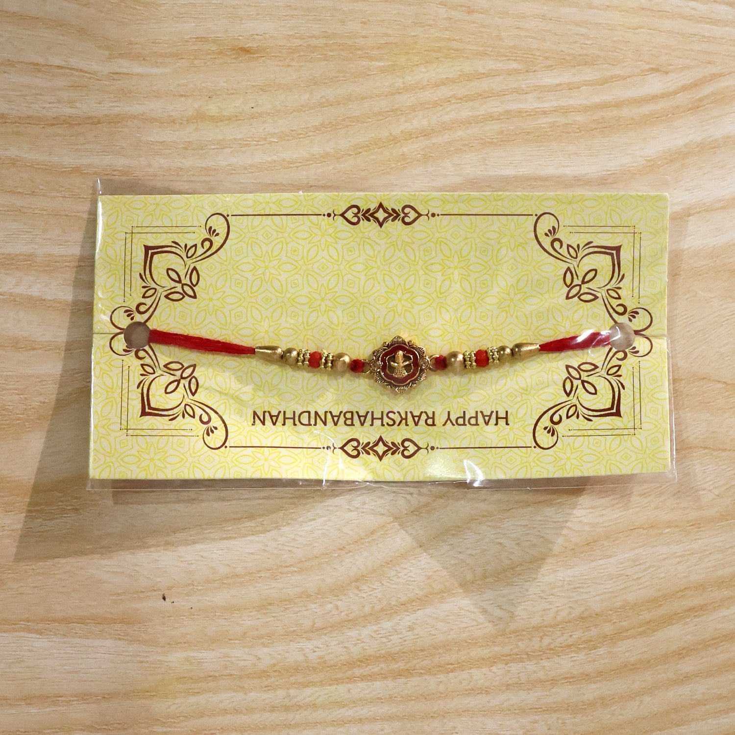 Antique Shivling Floral Beaded Rakhi with beads detail