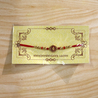 Antique Shivling Floral Beaded Rakhi with beads detail