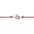 Silver Ganpati Heart Charm Rakhi – Stylish & Lightweight Dori
