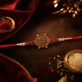 Khatu Shyam Rakhi – Elegant Rudraksha Beads & Antique Charm