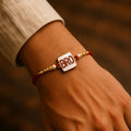 Bro Square Pearl Beads Rakhi – Stylish & Lightweight for Raksha Bandhan