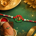 Golden Om Beads Rakhi for Brother – Stylish & Comfortable