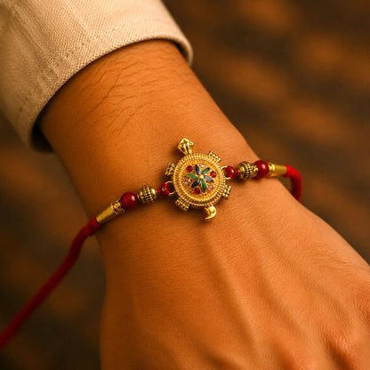 Auspicious Golden Tortoise (Kachua) Rakhi