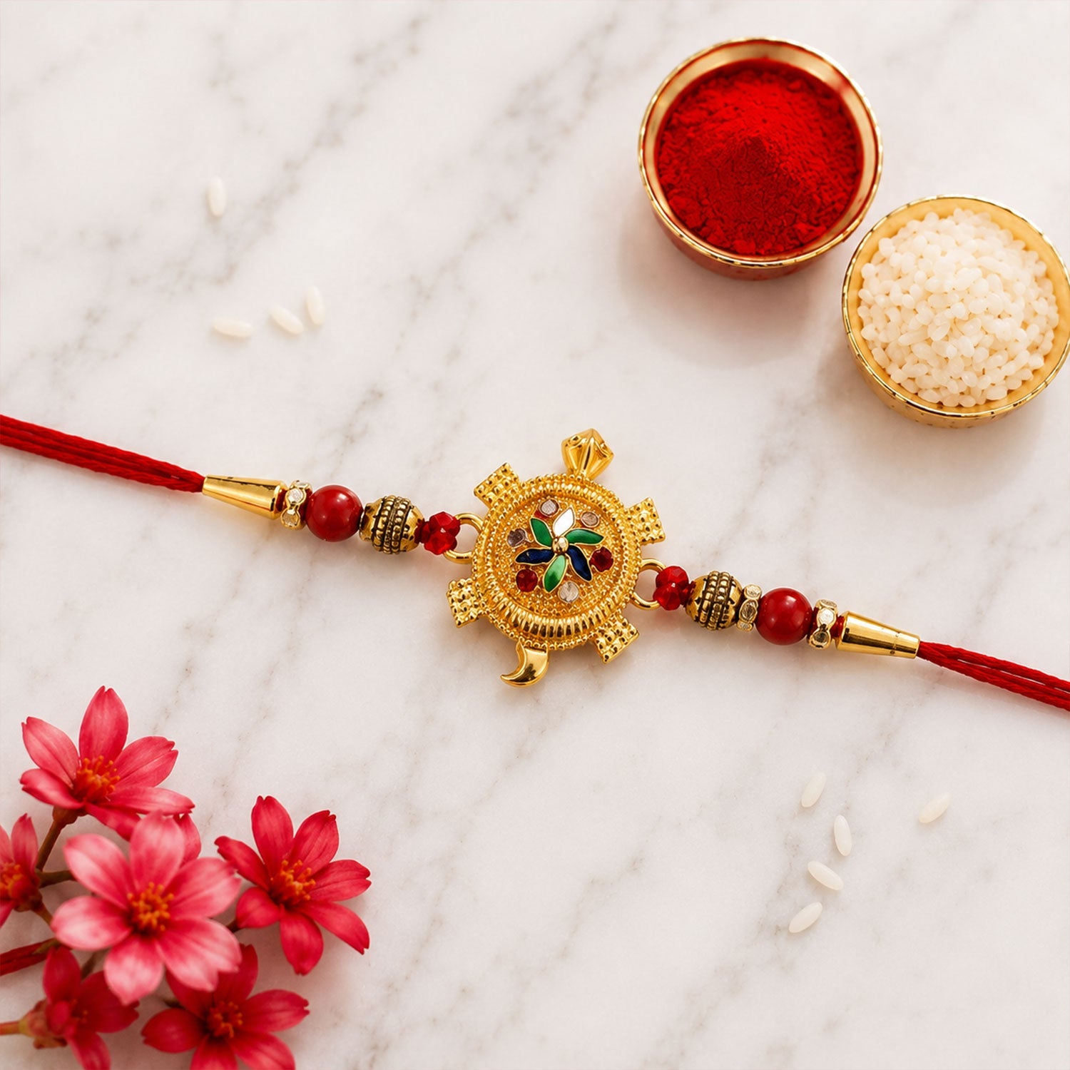 Auspicious Golden Tortoise (Kachua) Rakhi