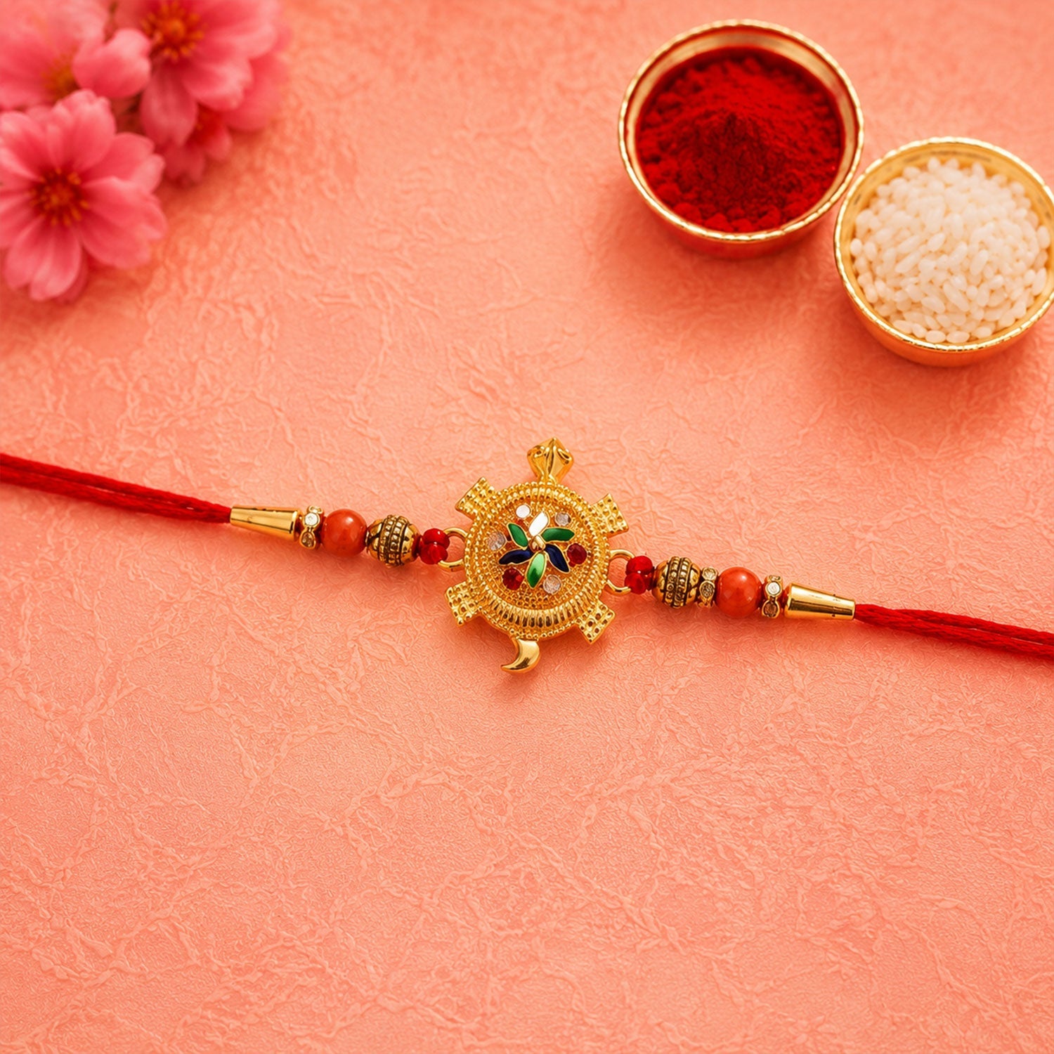 Auspicious Golden Tortoise (Kachua) Rakhi