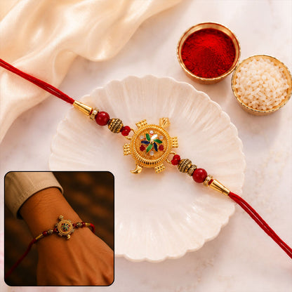 Auspicious Golden Tortoise (Kachua) Rakhi