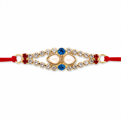 American Diamond & Pearl Bracelet Rakhi