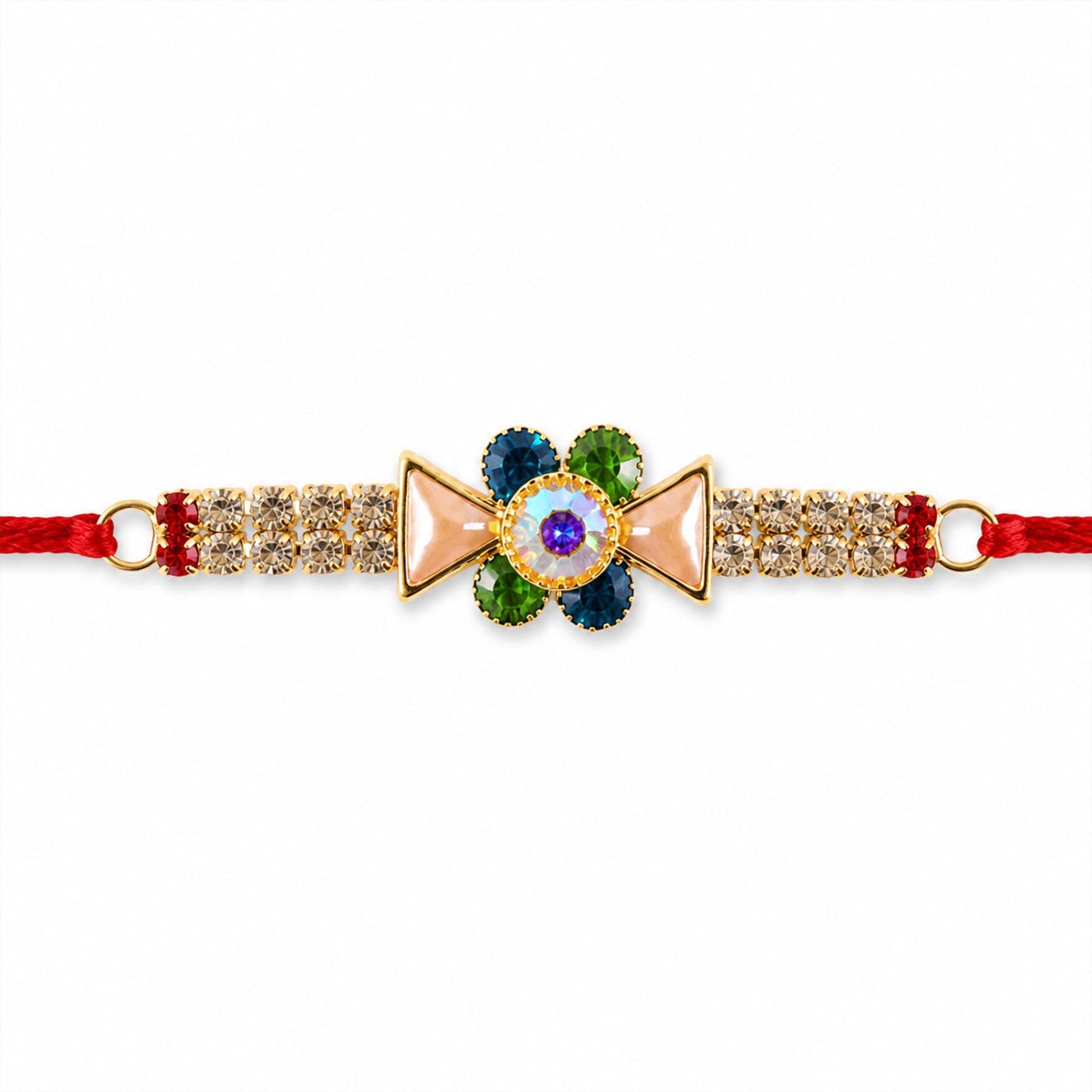 Multicolour American Diamond Stone Rakhi