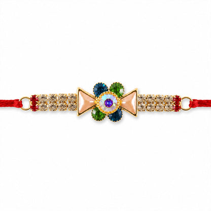 Multicolour American Diamond Stone Rakhi
