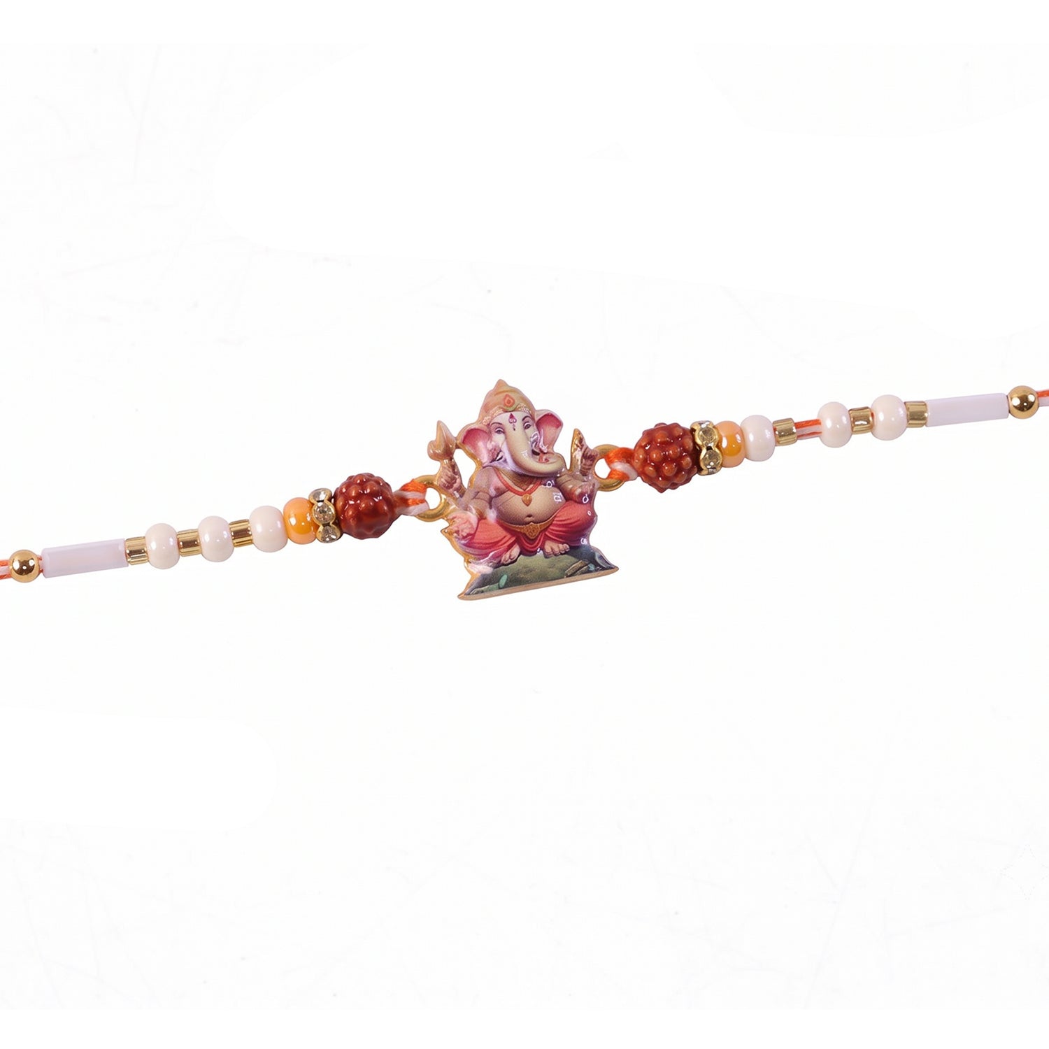 Lord Ganesha Rakhi with Rudraksha Beads