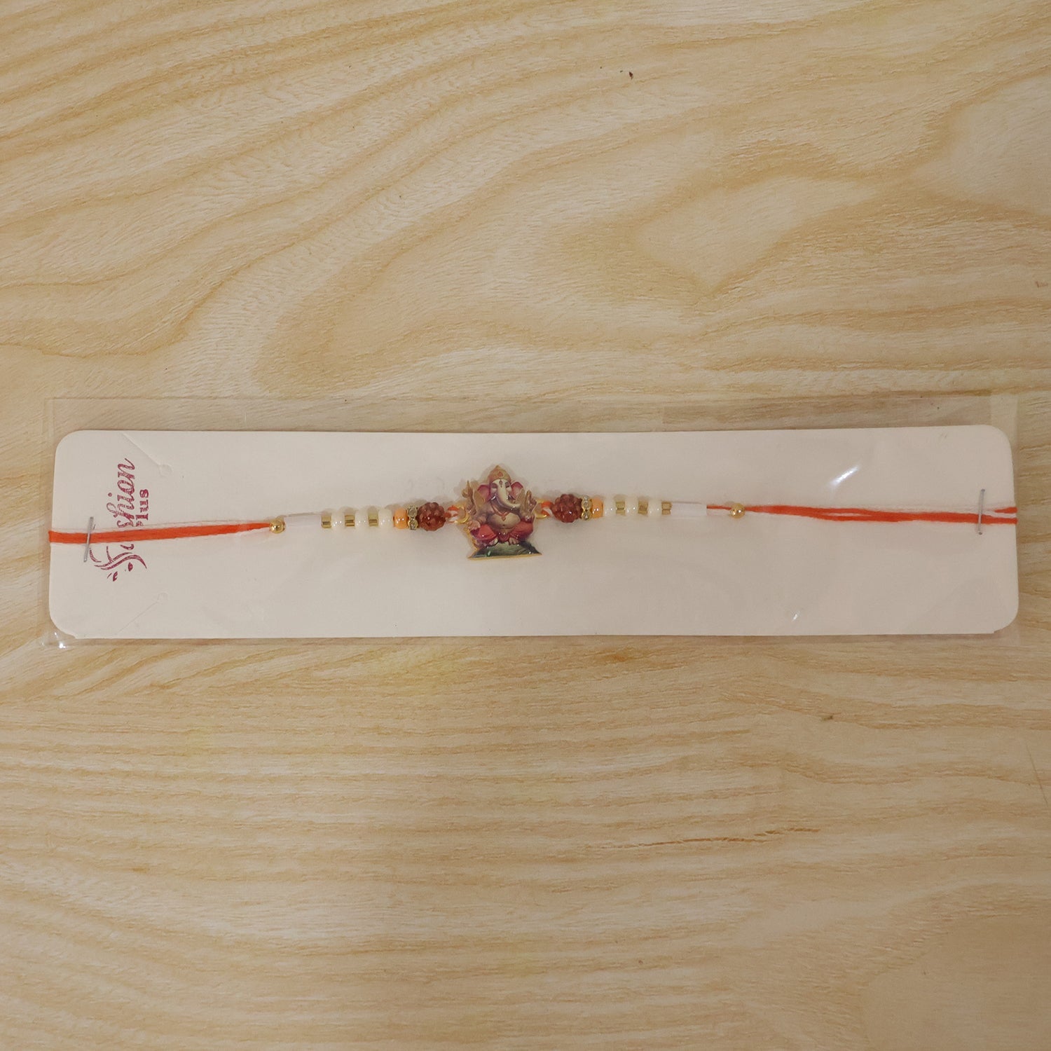 Lord Ganesha Rakhi with Rudraksha Beads