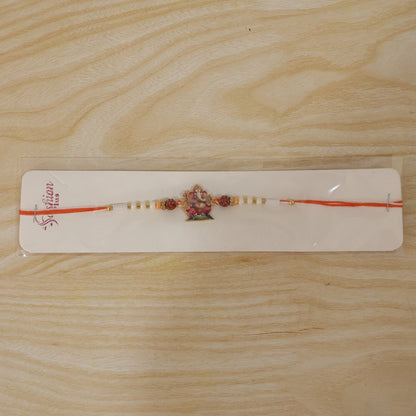 Lord Ganesha Rakhi with Rudraksha Beads