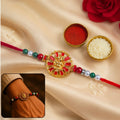 Golden Ganesha Wheel Rakhi – Traditional Brother Design