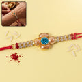 Floral American Diamond Rakhi – Elegant Design for Brothers