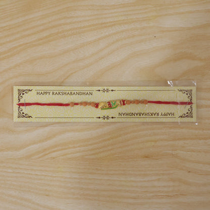Colourful 'BHAI' Rakhi with Wooden Beads