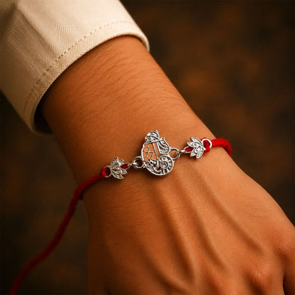 Oxidised Silver Krishna Rakhi