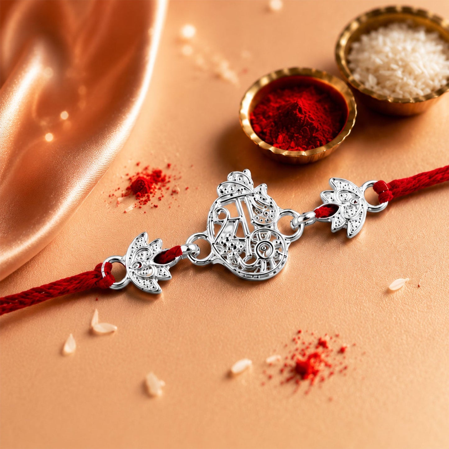 Oxidised Silver Krishna Rakhi