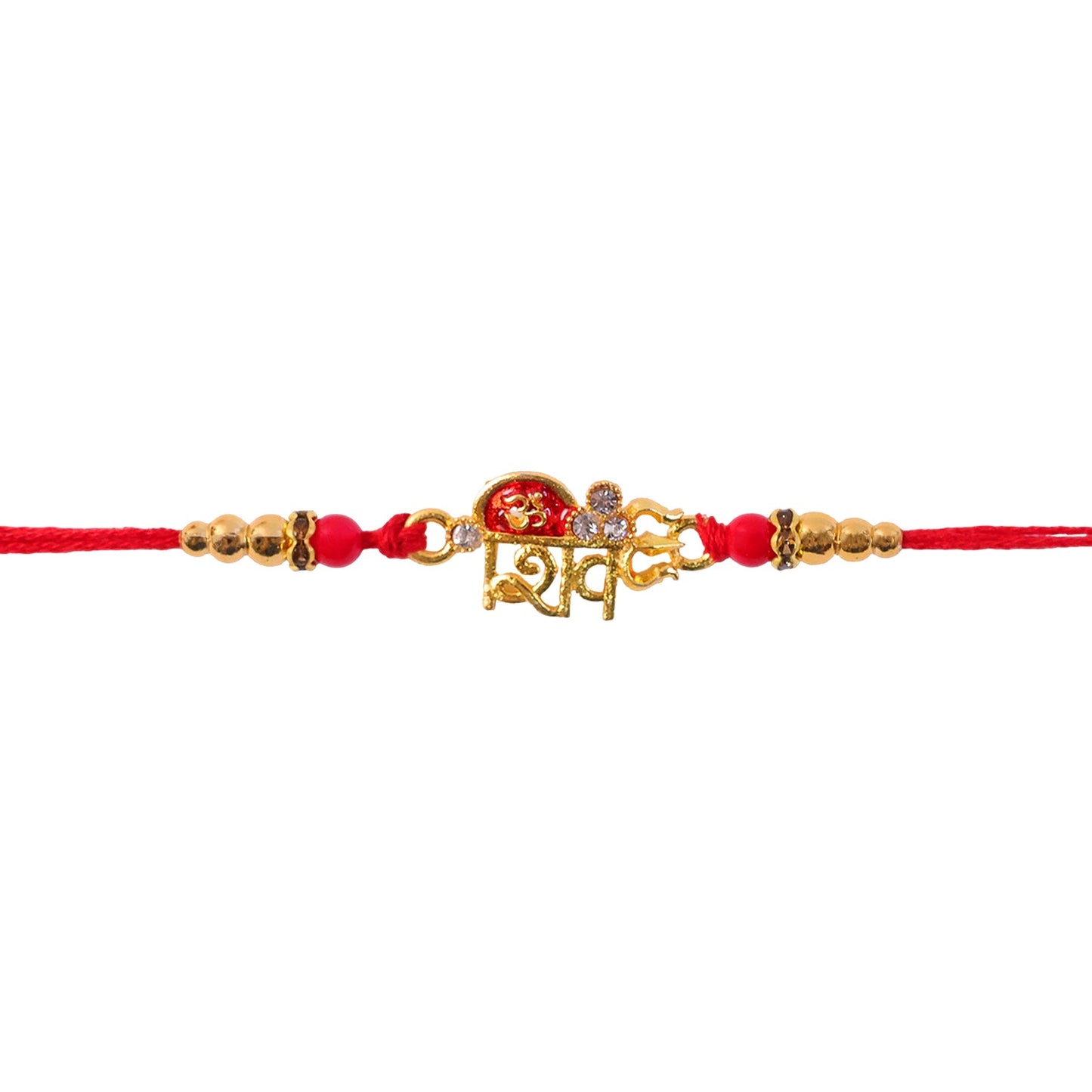 Golden Shiv Text Design Rakhi for Brother - Rakshabandhan Gift