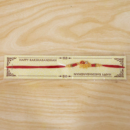 Golden Shiv Text Design Rakhi for Brother - Rakshabandhan Gift