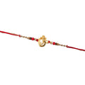 Golden Ganesha Rakhi with Beads for Brother Raksha Bandhan