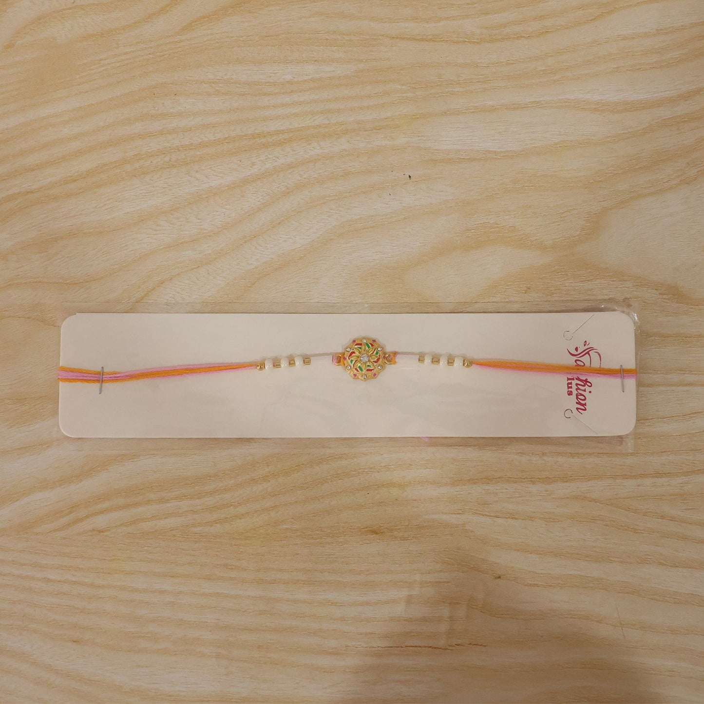 Colourful Meenakari Bead Rakhi with Pearls for Brother - Rakshabandhan Gift